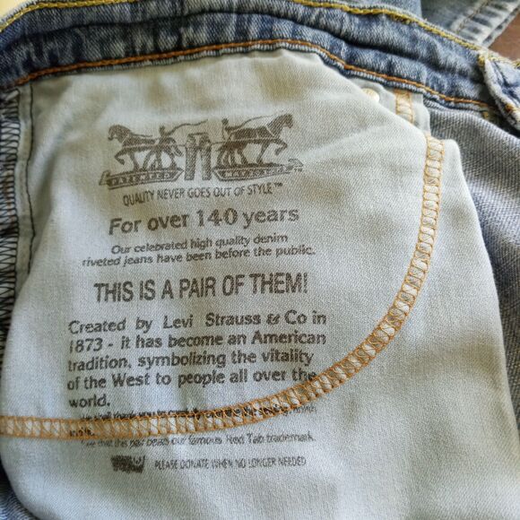 Levi's 505 Jeans 36 x 34 RED TAB High Waist Blue Denim Soft Distressed Holes Zip - Picture 7 of 14